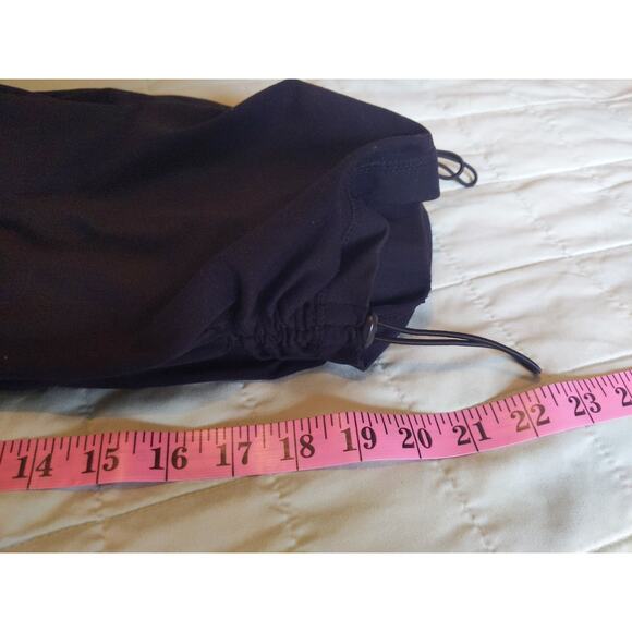 Zella Womens M Black Cinched Ankle Capri Leggings High Rise Pocket 86% Nylon - Picture 8 of 10